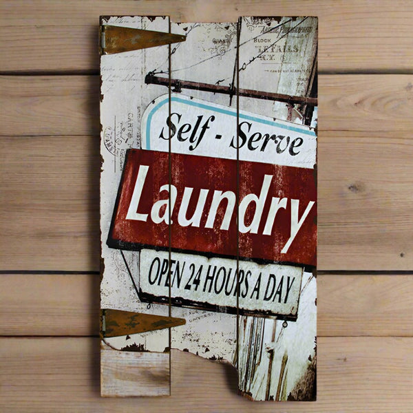 vintage self serve laundry sign