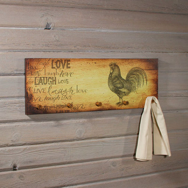 rooster sketch art peg wall hooks