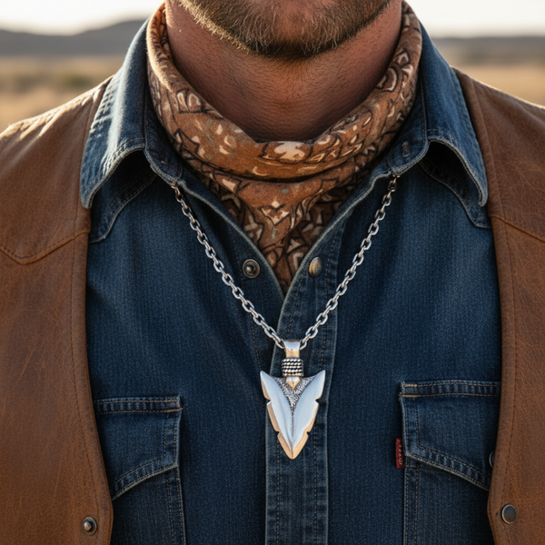 sterling silver oxidized arrowhead pendant