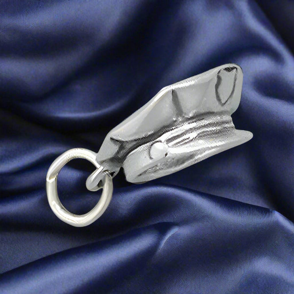 sterling silver police officer hat charm pendant