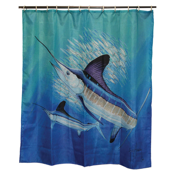 guy harvey first and 10 shower curtain