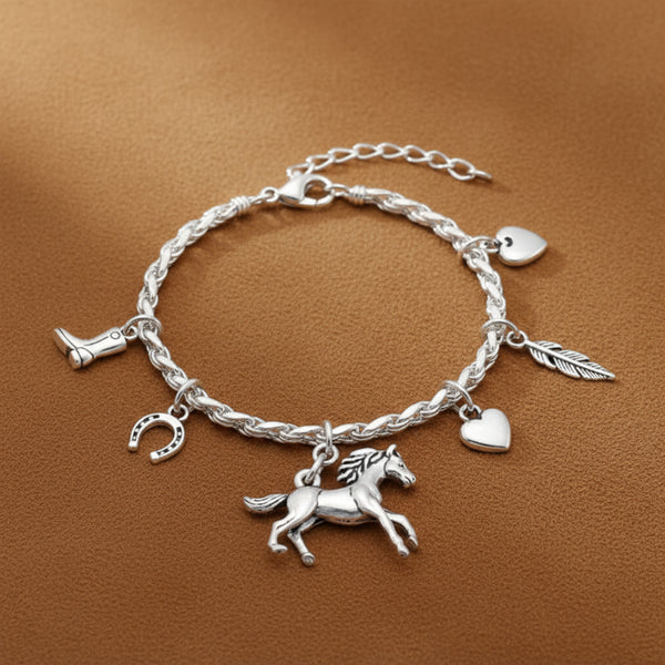 sterling silver trotting horse charm