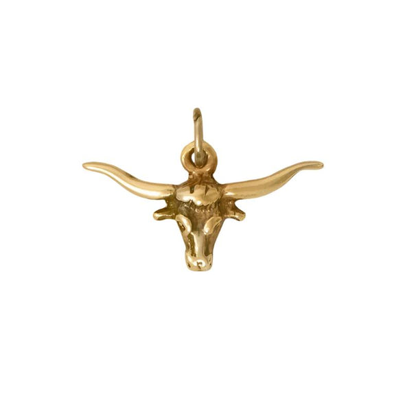 western steer gold necklace pendant