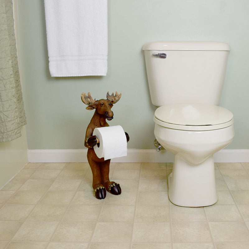 standing moose toilet tissue holder