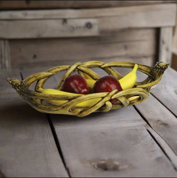 oval antler fruit bowl