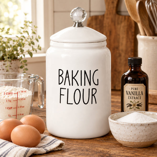 ceramic baking flour canister