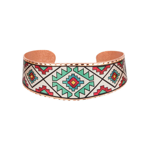 turquoise aztec copper cuff bracelet