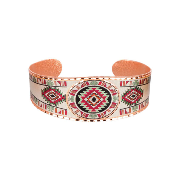 pink aztec copper cuff bracelet