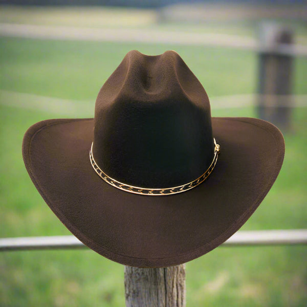 brown felt finish western cattleman hat