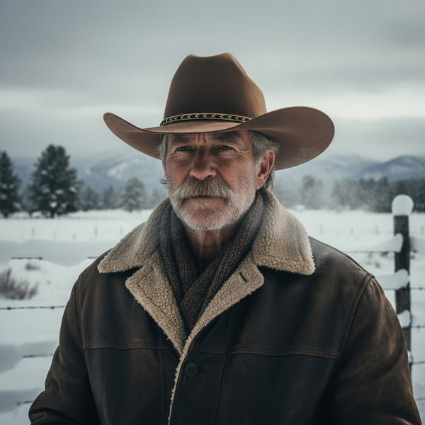 brown felt finish western cattleman hat