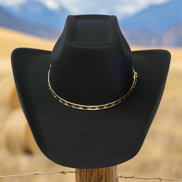 black felt finish wide cattleman western hat