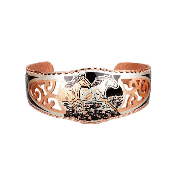 horses at twilight copper cuff bracelet