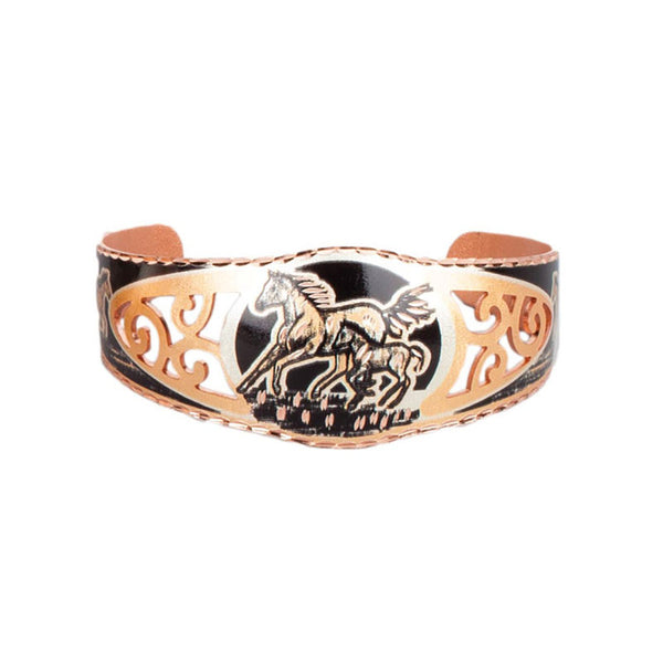 horse and colt twilight copper cuff bracelet