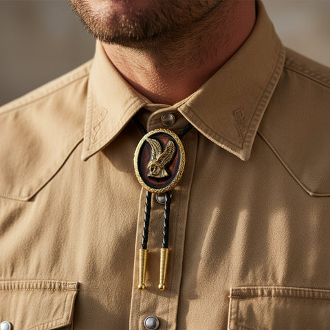 Golden Eagle Bolo Tie