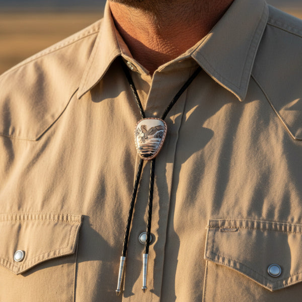 copper eagle bolo tie