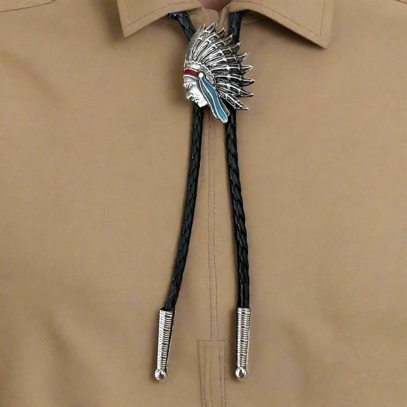 NEW NATIVE AMERICA INDIAN RODEO WESTERN COWBOY BOLO TIE