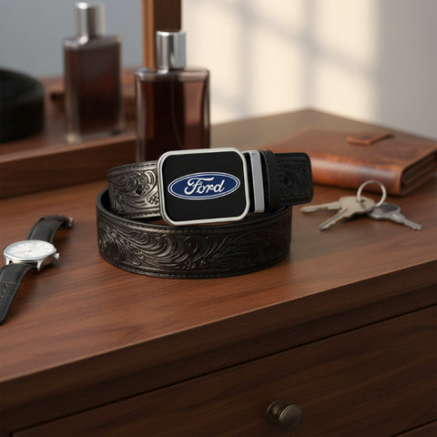 Ford Oval Logo Black Belt Buckle