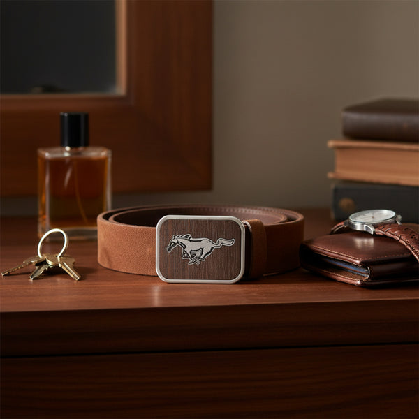 ford mustang black walnut belt buckle