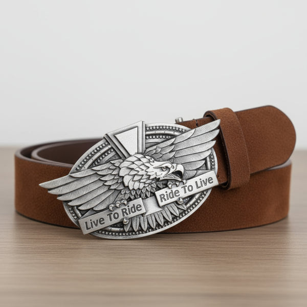 live to ride eagle pewter look belt buckle