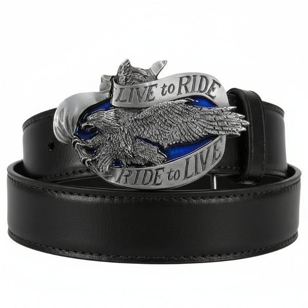 live to ride landing eagle enamel belt buckle