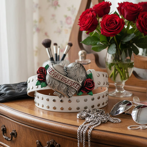 Enamel Finish Heartbreaker Belt Buckle