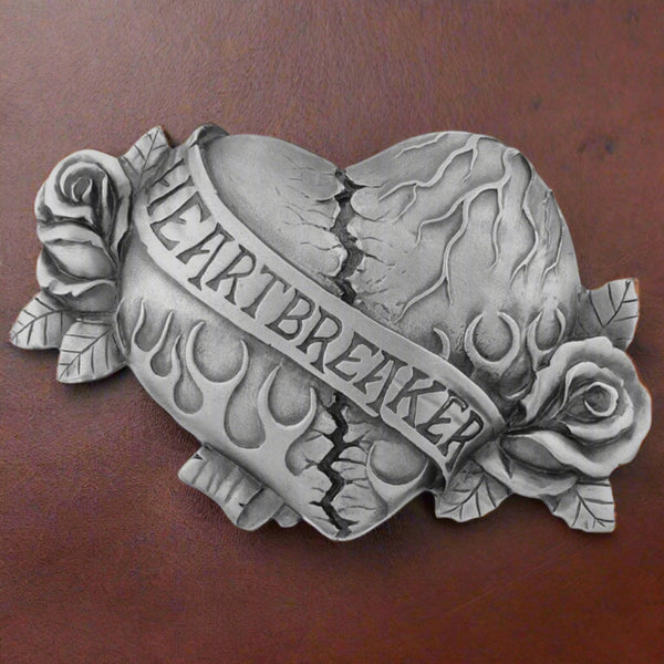 pewter heartbreaker belt buckle