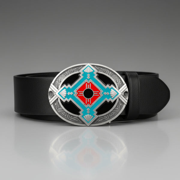enamel southwestern design belt buckle