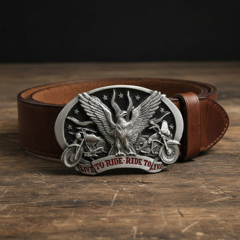 American Flag & Eagle Belt - Automatic Buckle, Canvas Weave, Unisex Cowboy Style Belt For Men & Women - View #9