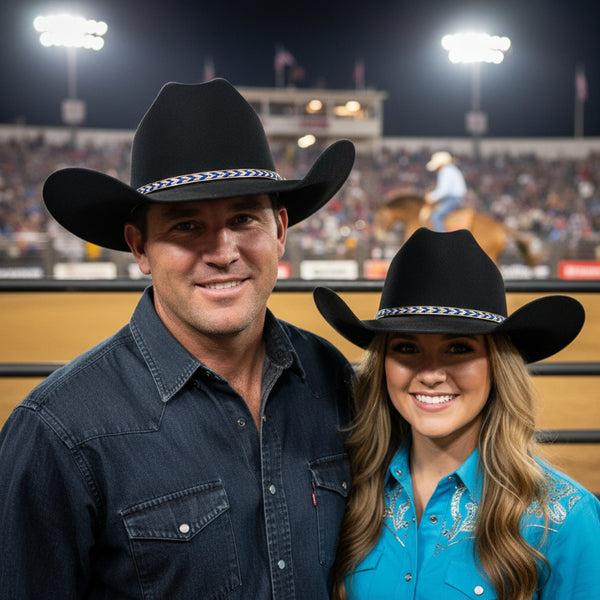 black straw western cattleman hat