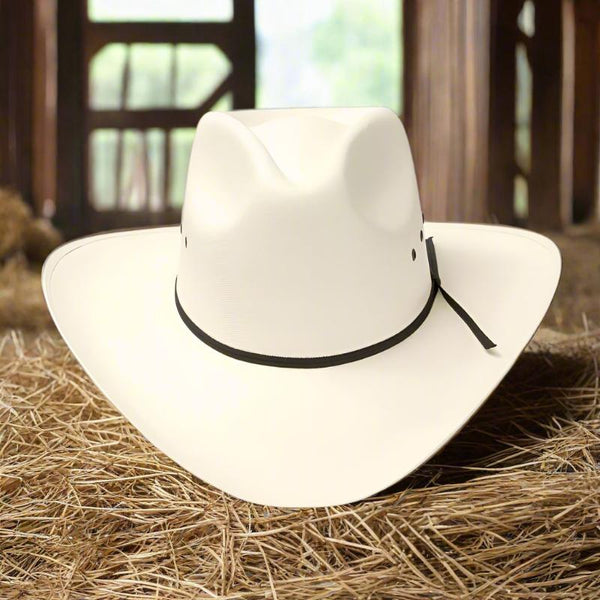 natural straw western pinch front hat