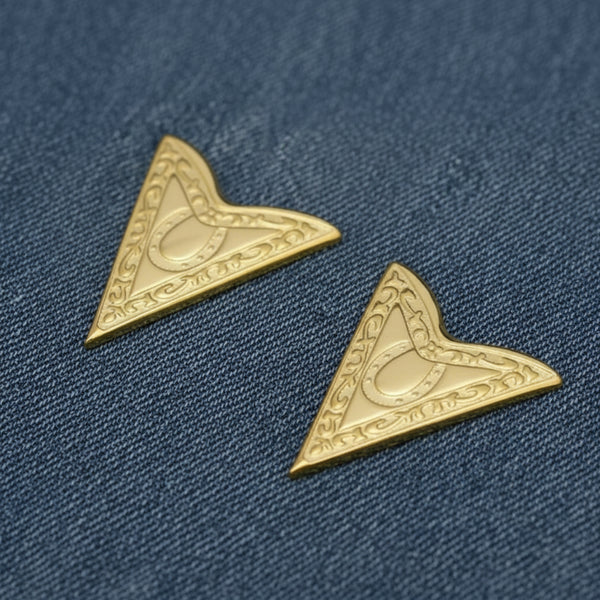 gold horseshoes collar tips