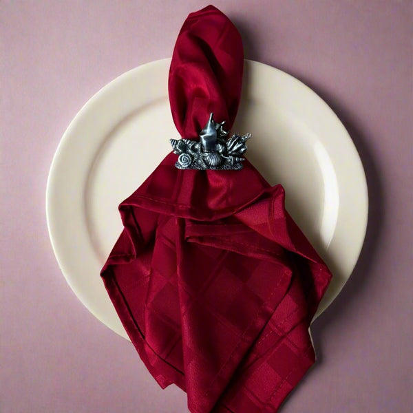 pewter sea shells napkin rings