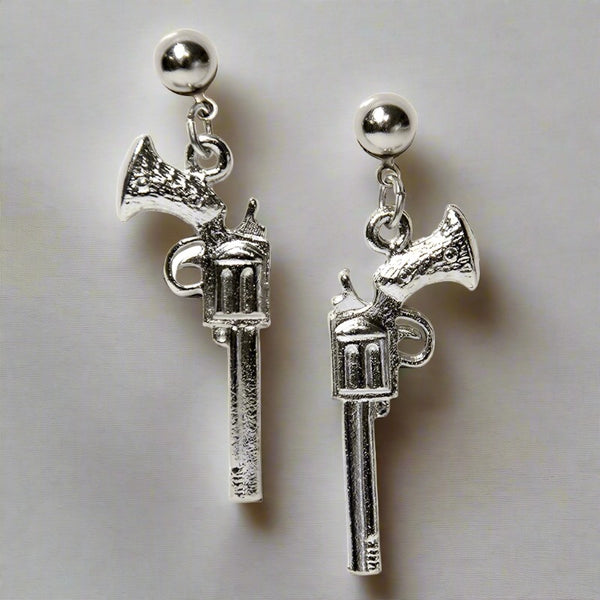 silver revolver stud earrings