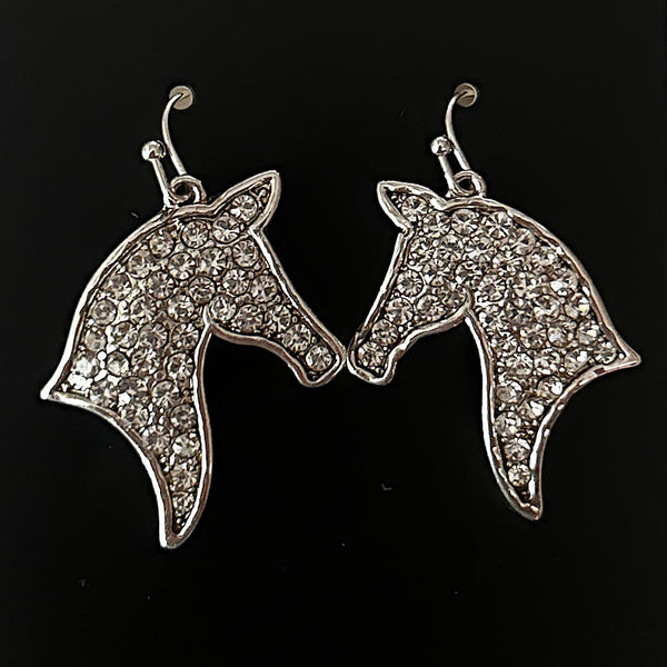 horsehead rhinestone earrings