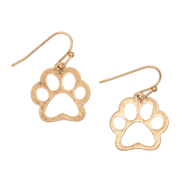 paw print french wire earrings