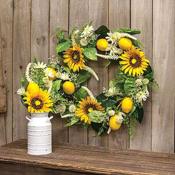 lemons and sunflowers daisy wreath