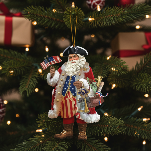 250th anniversary 1776 american santa ornament