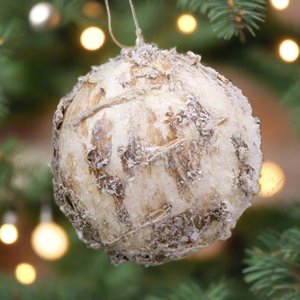 winter woods round ball ornament