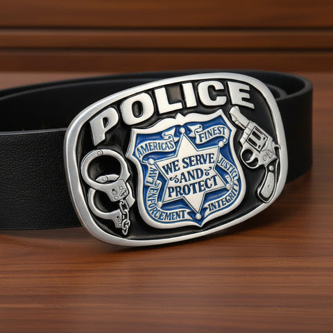 Policeman Enameled Belt Buckle