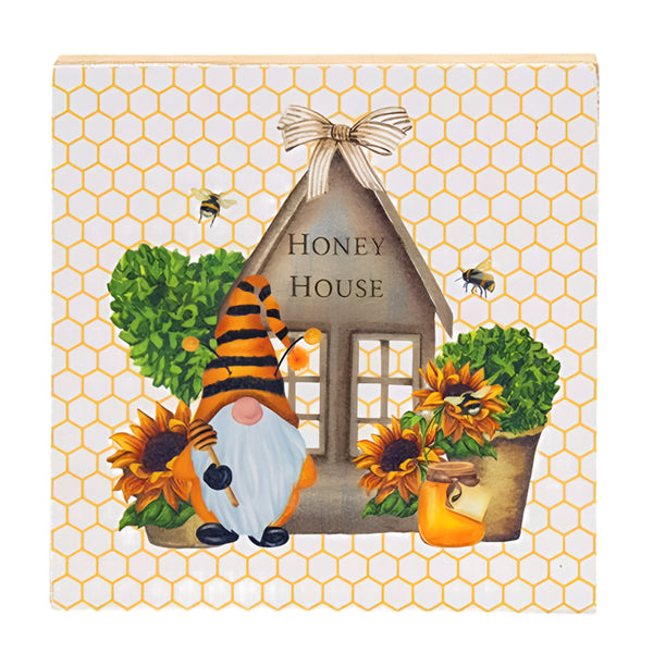 honey house beekeeper gnome block sign