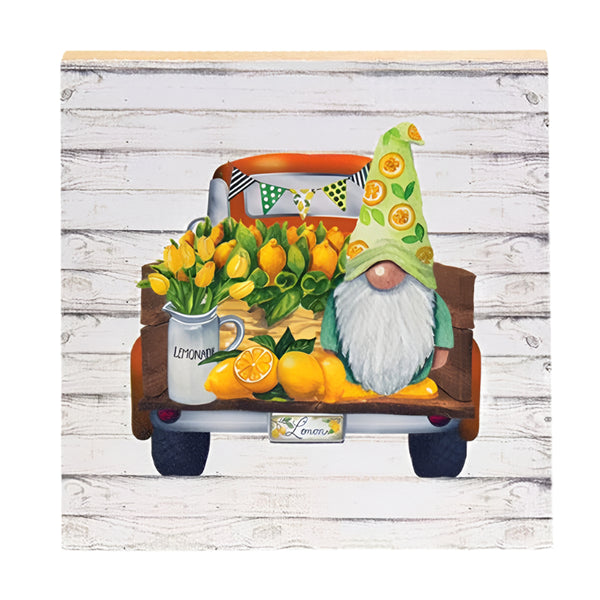 lemonade and tulips gnome block sign