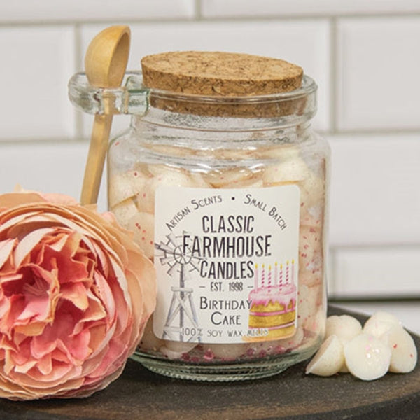 birthday cake gumdrop soy wax melts with spoon