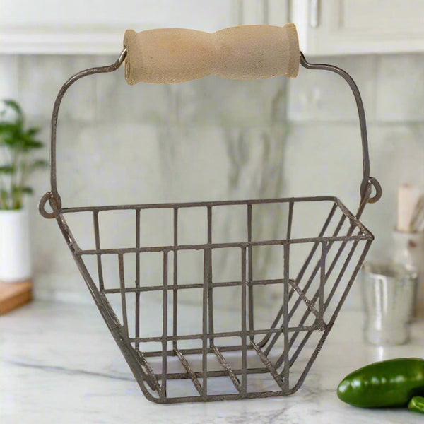 mini wire egg basket tote with handle