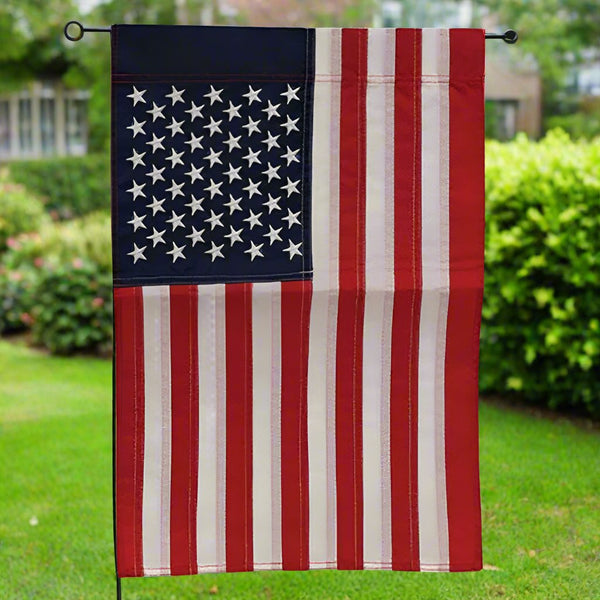 embroidered nylon american garden flag