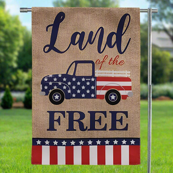 land of the free americana garden flag