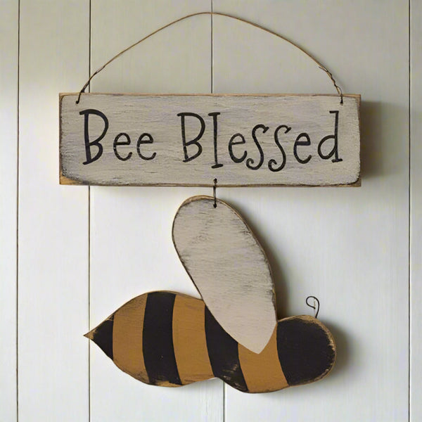 bee blessed hanging sign