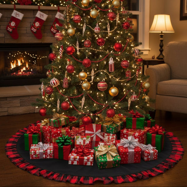 buffalo check frilly mini christmas tree skirt