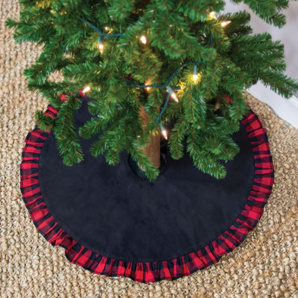 buffalo check frilly mini christmas tree skirt