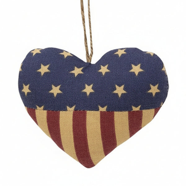 patriotic puffy heart fabric flag ornament