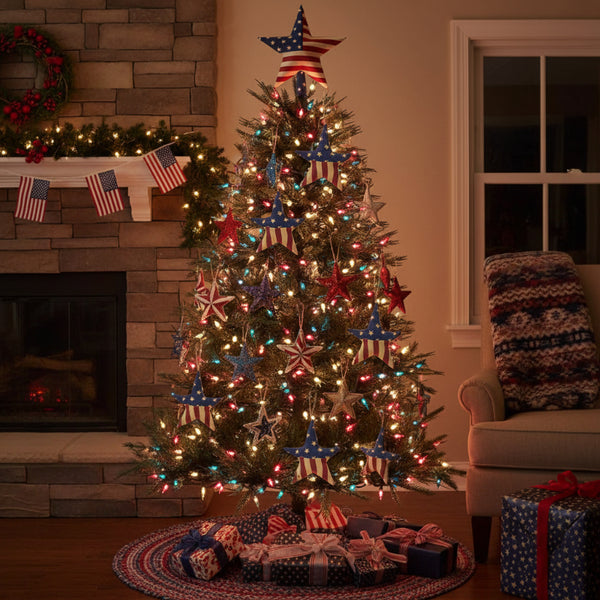 patriotic puffy star fabric flag ornament